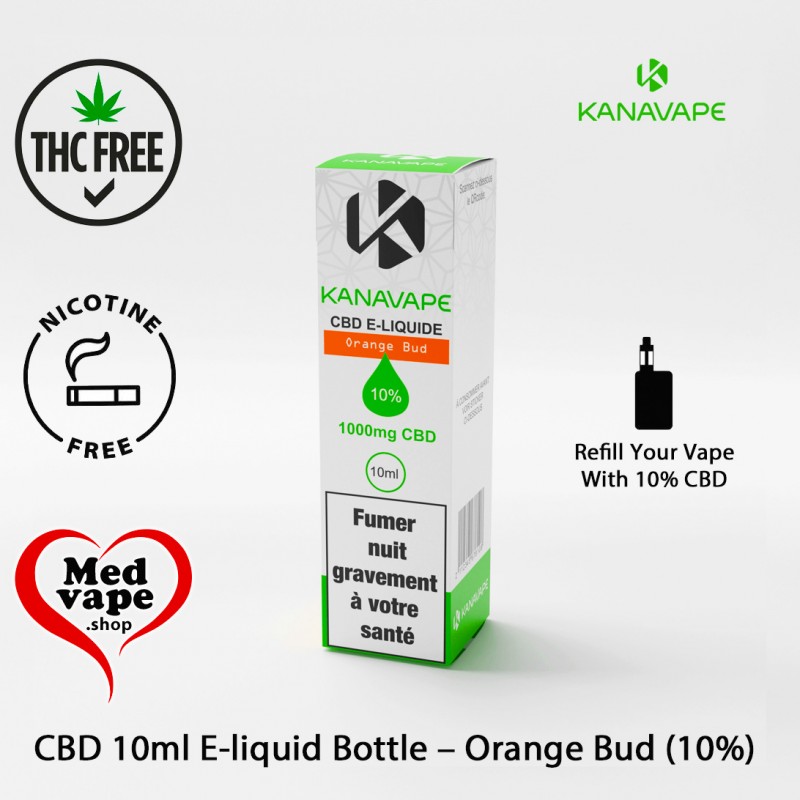 ORANGE BUD 10% CBD E-LIQUID 10ml BOTTLE - KANAVAPE