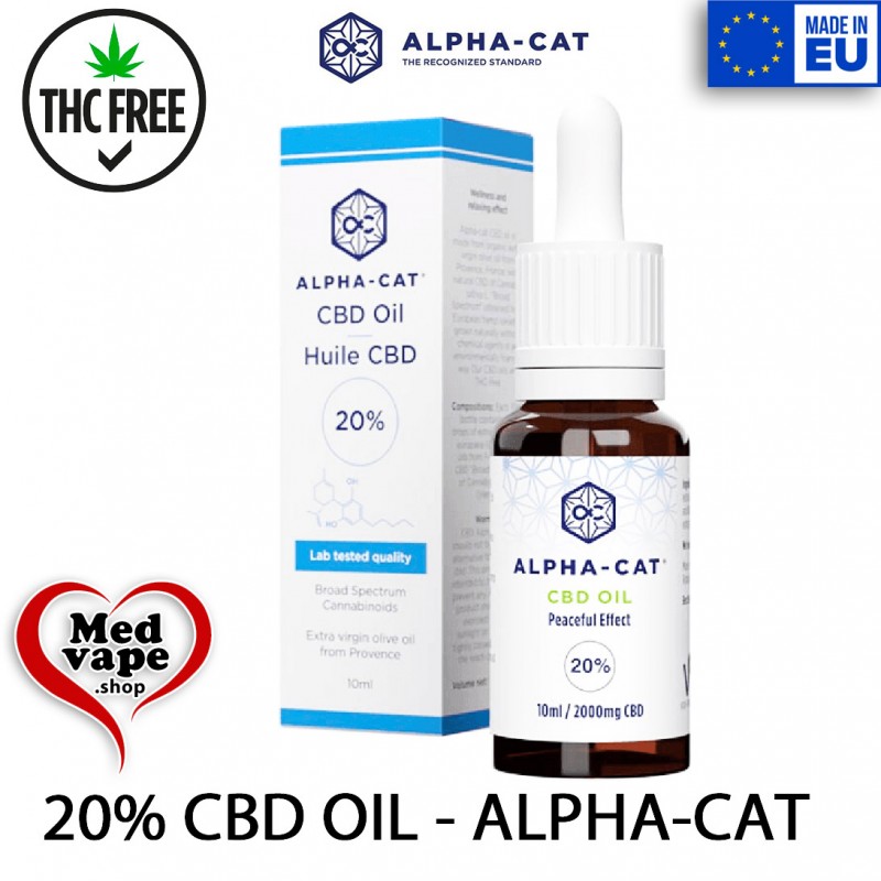 20% CBD BROAD SPECTRUM OIL 2000mg 10ml - ALPHA-CAT MEDVAPE