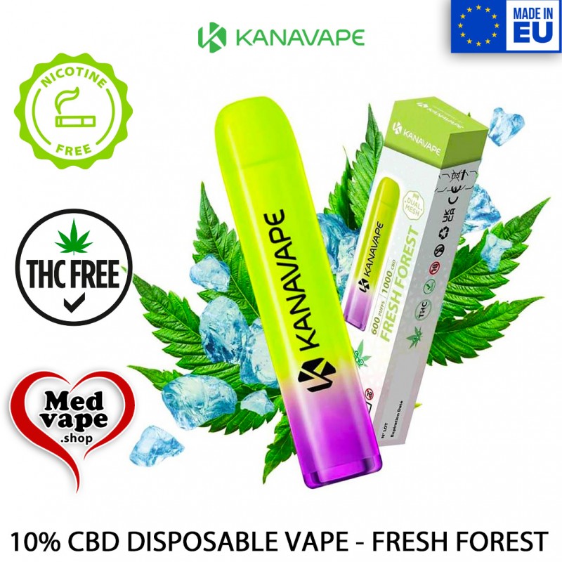 10% CBD VAPE FRESH FOREST DISPOSABLE - KANAVAPE MEDVAPE