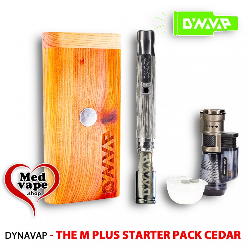 THE M PLUS STARTER PACK CEDAR DYNAVAP DRY HERB VAPORIZER HASH WEED THC MEDVAPE